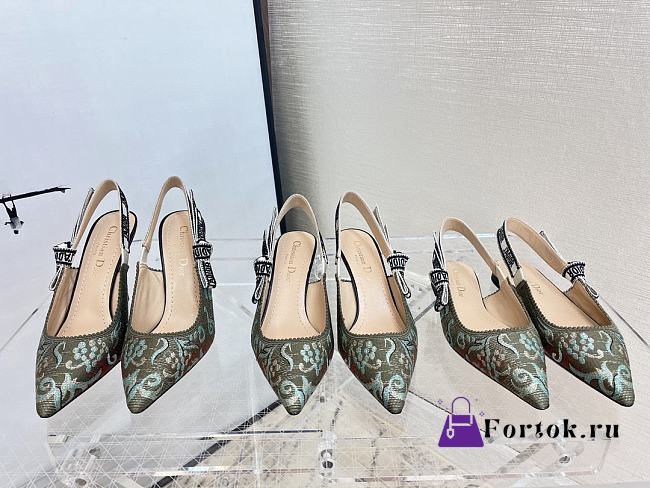Fortok Dior J'Adior Slingback Pump Green&Blue - 1