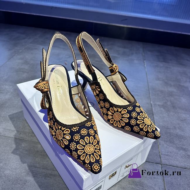 Fortok Dior J'adior Slingback Pump Saint-Gall Denim - 1