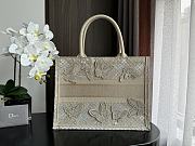 Fortok Dior Medium Dior Book Tote Beige D-lace Butterfly 36.5x28x16.5cm - 6