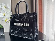 Fortok Dior Medium Dior Book Tote Black D-lace Butterfly 36.5x28x16.5cm - 5