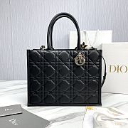 Fortok Dior Cannage Pattern Tote Bag in Black with Shoulder Strap 36.5x28x17.5cm - 1