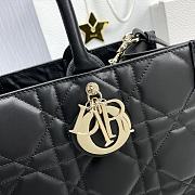 Fortok Dior Cannage Pattern Tote Bag in Black with Shoulder Strap 36.5x28x17.5cm - 5