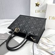 Fortok Dior Cannage Pattern Tote Bag in Black with Shoulder Strap 36.5x28x17.5cm - 4