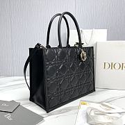 Fortok Dior Cannage Pattern Tote Bag in Black with Shoulder Strap 36.5x28x17.5cm - 2