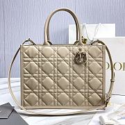 Fortok Dior Cannage Pattern Tote Bag in Beige with Shoulder Strap 36.5x28x17.5cm - 1