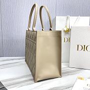 Fortok Dior Cannage Pattern Tote Bag in Beige with Shoulder Strap 36.5x28x17.5cm - 4