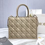 Fortok Dior Cannage Pattern Tote Bag in Beige with Shoulder Strap 36.5x28x17.5cm - 3