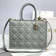 Fortok Dior Cannage Pattern Tote Bag in Grey with Shoulder Strap 36.5x28x17.5cm - 1