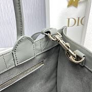 Fortok Dior Cannage Pattern Tote Bag in Grey with Shoulder Strap 36.5x28x17.5cm - 5