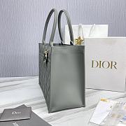Fortok Dior Cannage Pattern Tote Bag in Grey with Shoulder Strap 36.5x28x17.5cm - 2