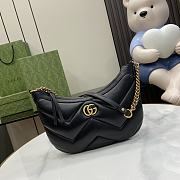 Fortok Gucci GG Marmont Small Matelassé Leather Shoulder Bag Black 777263 17x26x4cm - 1