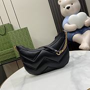 Fortok Gucci GG Marmont Small Matelassé Leather Shoulder Bag Black 777263 17x26x4cm - 5