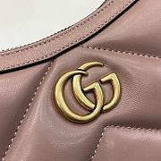 Fortok Gucci GG Marmont Small Matelassé Leather Shoulder Bag Pink 777263 17x26x4cm - 2