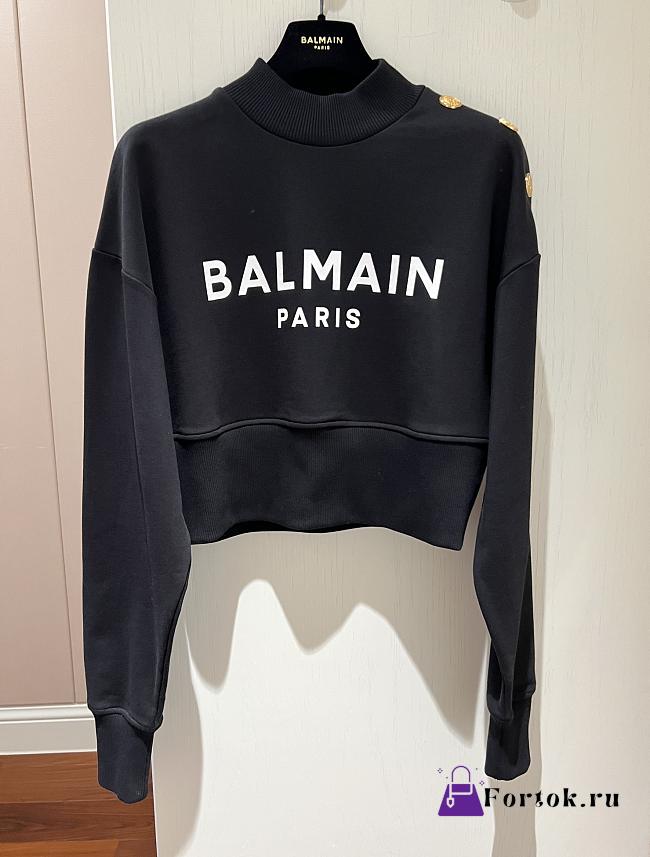 Fortok Balmain Long-sleeved Sweatshirt Black - 1