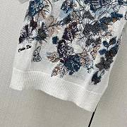 Fortok Dior Butterfly Floral Embroidered Knitted Short-sleeved Top - 3