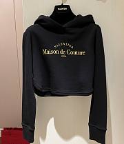 Fortok Valentino Short Sweatshirt With Gold Logo Embroidery - 1