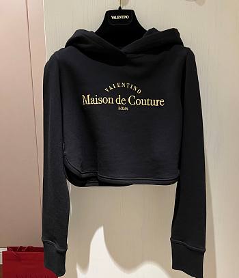 Fortok Valentino Short Sweatshirt With Gold Logo Embroidery