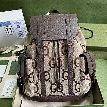 Fortok Gucci Jumbo GG Backpack Brown 678829 34x42x16cm