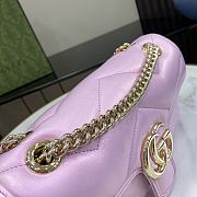 Fortok Gucci GG Marmont Shoulder Bag In Pink Iridescent Leather 443497 15x26x7cm - 5