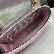 Fortok Gucci GG Marmont Shoulder Bag In Pink Iridescent Leather 443497 15x26x7cm - 3