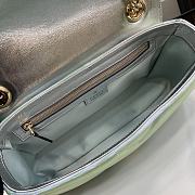 Fortok Gucci GG Marmont Shoulder Bag In Green Iridescent Leather 443497 15x26x7cm - 5