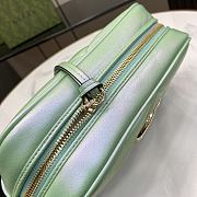 Fortok Gucci GG Marmont Shoulder Bag In Green Iridescent Leather 447632 13x24x7cm - 5