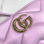 Fortok Gucci GG Marmont Shoulder Bag In Pink Iridescent Leather 447632 13x24x7cm - 5