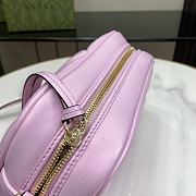 Fortok Gucci GG Marmont Shoulder Bag In Pink Iridescent Leather 447632 13x24x7cm - 3