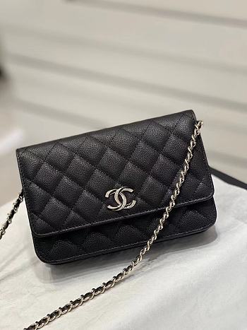 Fortok Chanel 23S Diamond Buckle Woc Bag in Black 19x3x12cm