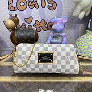 Fortok Louis Vuitton Eva Handbag White Grid N55214 25x4x13cm - 1