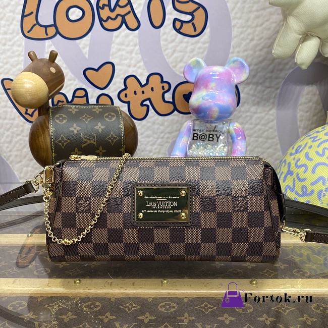 Fortok Louis Vuitton Eva Handbag Brown Grid N55214 25x4x13cm - 1
