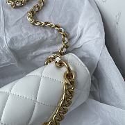 Fortok Chanel Mini Flap Bag Calfskin & Gold-tone Metal White 19.5x12x8.5cm - 6