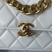 Fortok Chanel Mini Flap Bag Calfskin & Gold-tone Metal White 19.5x12x8.5cm - 5