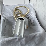 Fortok Chanel Mini Flap Bag Calfskin & Gold-tone Metal White 19.5x12x8.5cm - 2