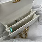 Fortok Chanel Mini Flap Bag Calfskin & Gold-tone Metal White 19.5x12x8.5cm - 4