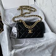 Fortok Chanel Mini Flap Bag Calfskin & Gold-tone Metal Black 19.5x12x8.5cm - 1