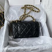 Fortok Chanel Mini Flap Bag Calfskin & Gold-tone Metal Black 19.5x12x8.5cm - 4