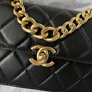 Fortok Chanel Mini Flap Bag Calfskin & Gold-tone Metal Black 19.5x12x8.5cm - 3