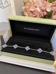 Fortok Van Cleef & Arpels Blue Pattern Five-leaf Clover Bracelet - 4