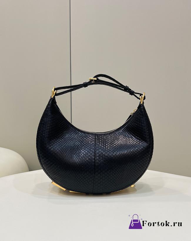 Fortok Fendi Fendigraphy Bag in Black 80059 29x24.5x10cm - 1