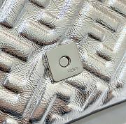 Fortok Fendi Silver Craquele Leather Baguette Bag 8620C 18.5x2.5x10cm - 2