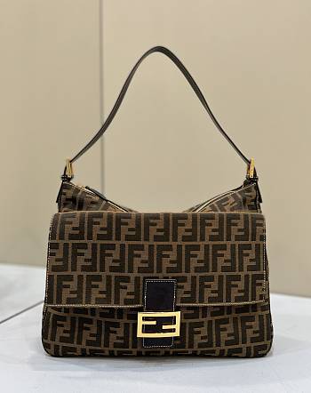 Fortok Fendi Zucca Mama Baguette Tobacco Bag Brown 8329F 34×9×26cm