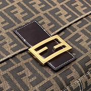 Fortok Fendi Zucca Mama Baguette Tobacco Bag Brown 8329F 34×9×26cm - 3
