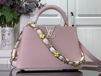 Fortok Louis Vuitton Capucines Bag Monogram Flower Chain Pink M48865 27x18x9cm