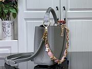 Fortok Louis Vuitton Capucines Bag Monogram Flower Chain Grey M23280 27x18x9cm - 2