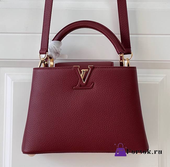Fortok Louis Vuitton Capucines BB Bag Burgundy M25128 27x18x9cm - 1