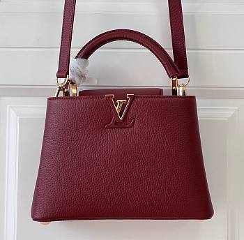 Fortok Louis Vuitton Capucines BB Bag Burgundy M25128 27x18x9cm