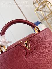 Fortok Louis Vuitton Capucines BB Bag Burgundy M25128 27x18x9cm - 2