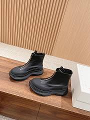 Fortok Alexander McQueen Leather Zipper Casual Boots Black - 1
