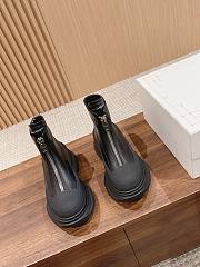 Fortok Alexander McQueen Leather Zipper Casual Boots Black - 3